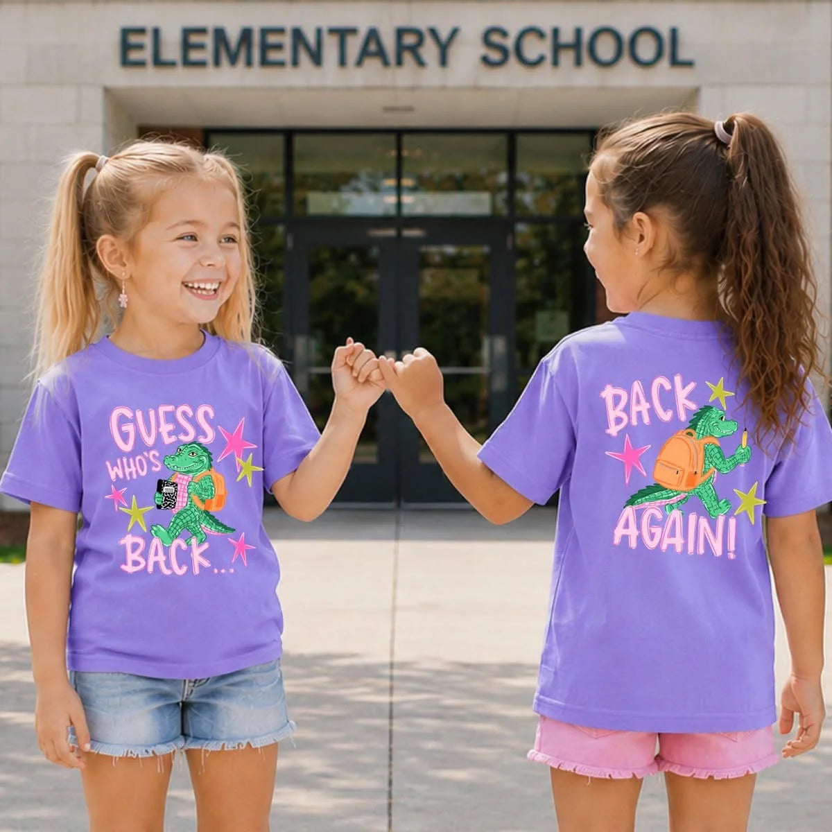 Comfort Colors Guess Who's Back - Alligator Crocodile Back To School Top/ Youth and Adult Sizes (Toddler Sizes are Bella)