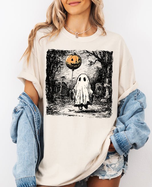 Halloween Themed Shirt/ Youth and Adult Sizes/ Cute Ghost Balloon Shirts