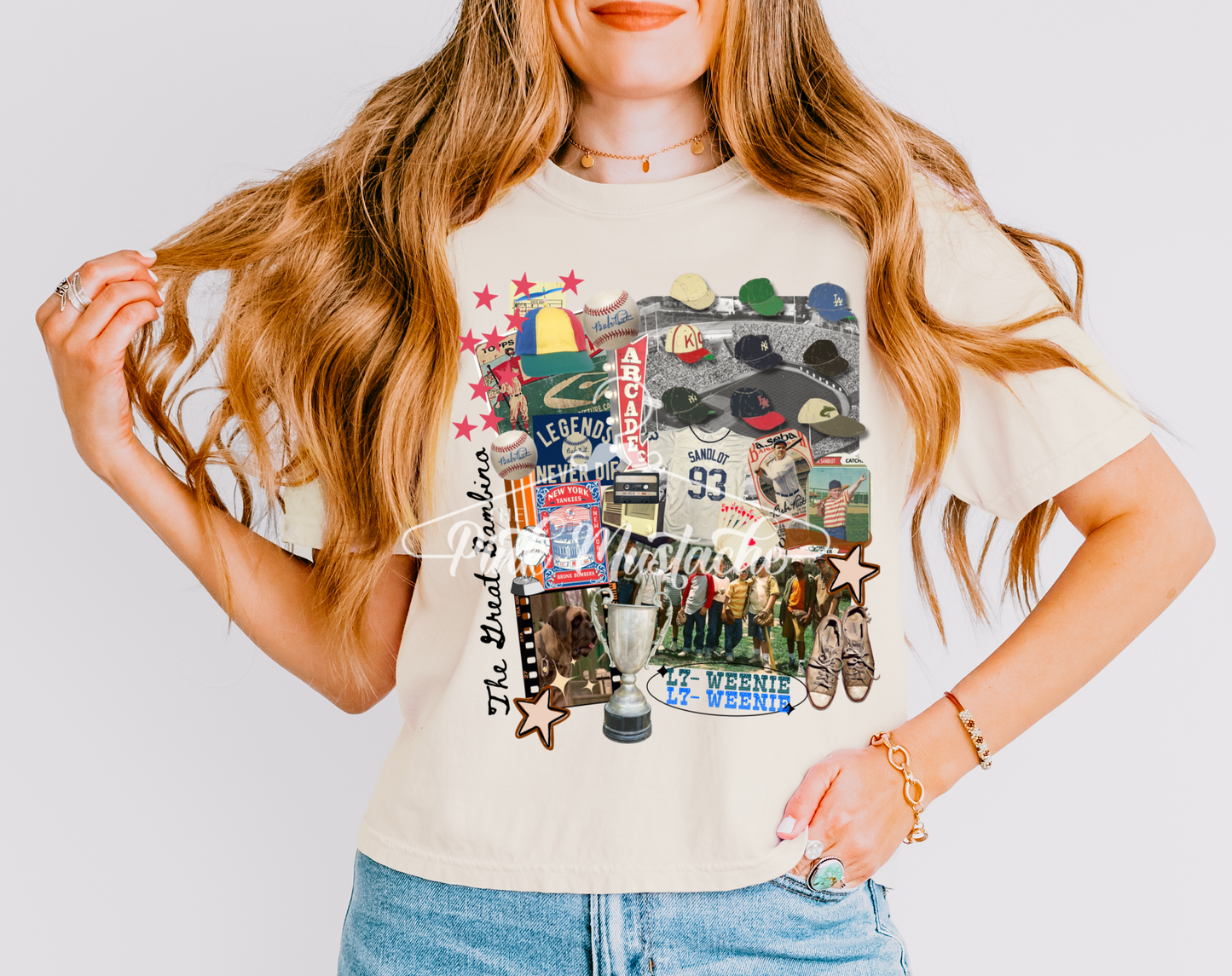 Cropped Comfort Colors L 7 Weenie - Legends Neve Die- Baseball Tee/ Baseball Mom Shirt / Sandlot Collage Shirt