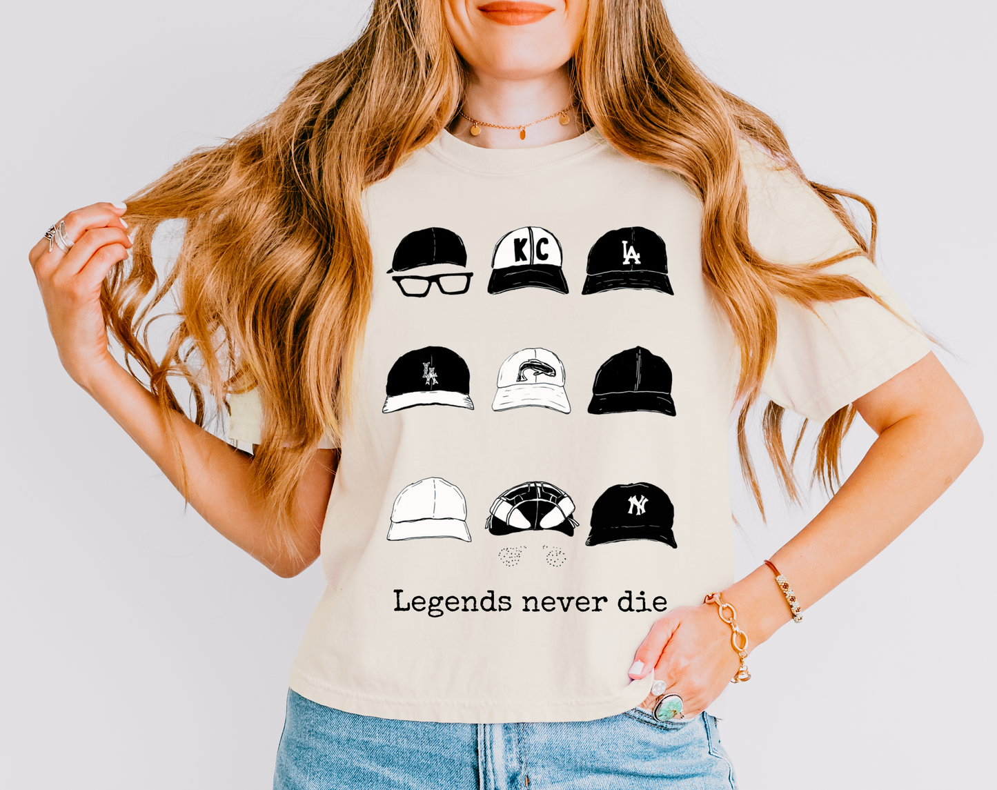 Cropped Comfort Colors Legends Neve Die Hats- Baseball Tee/ Baseball Mom Shirt / Sandlot Shirt
