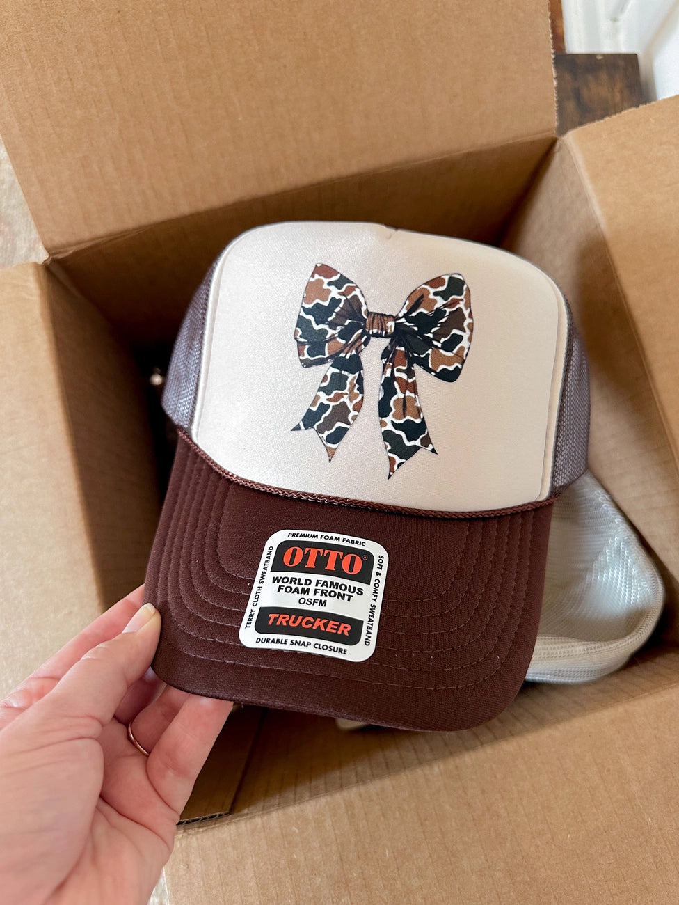 Camo Bow Trucker Hat/ Southern Style Hat/ Duck Camo Retro Camo Bow Hat/ Multiple Colors