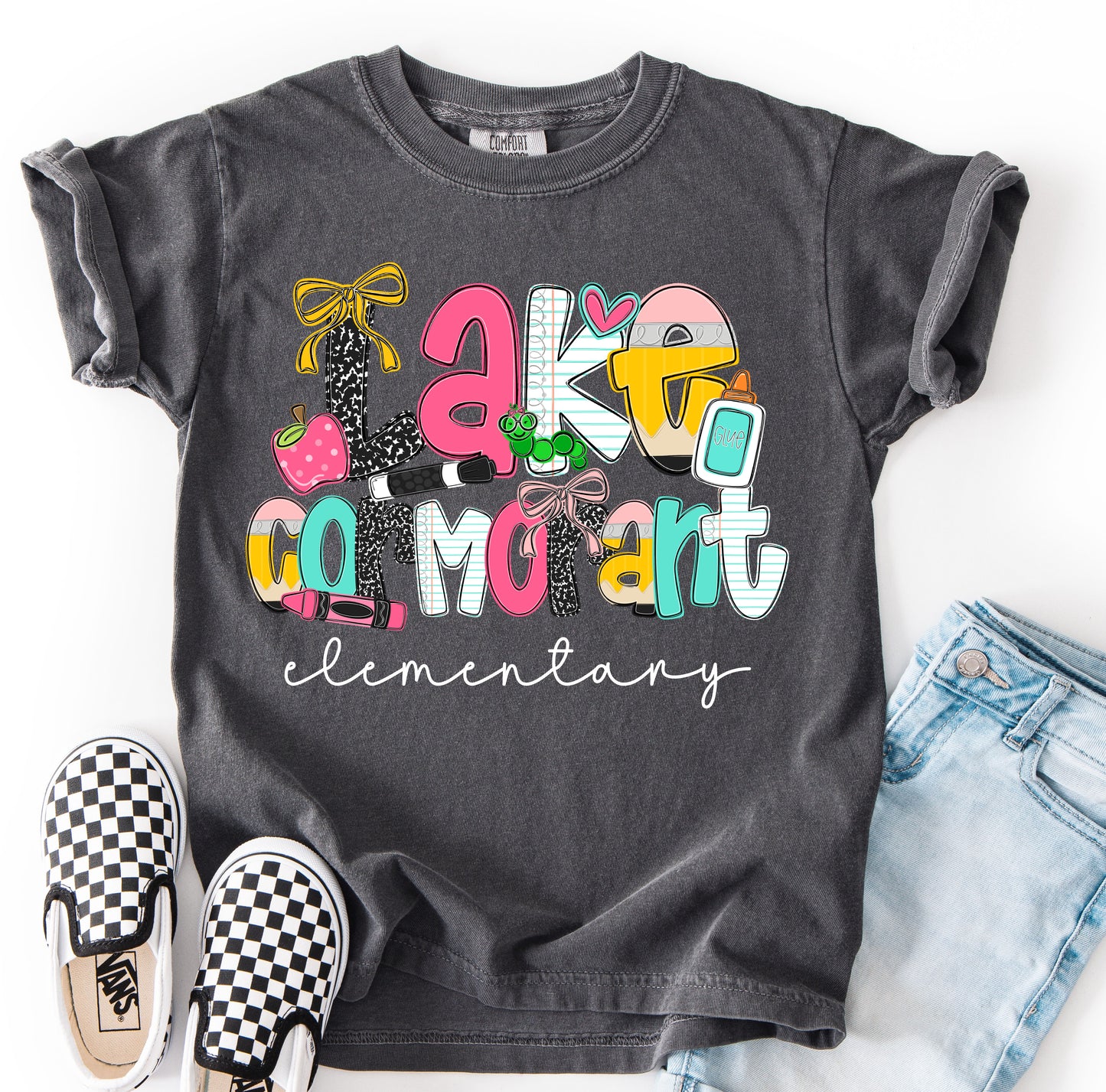 Comfort Colors Lake Cormorant (OR ANY OTHER SCHOOL) Specific School Tee - YOUTH and ADULT SIZING - Multiple Color Options