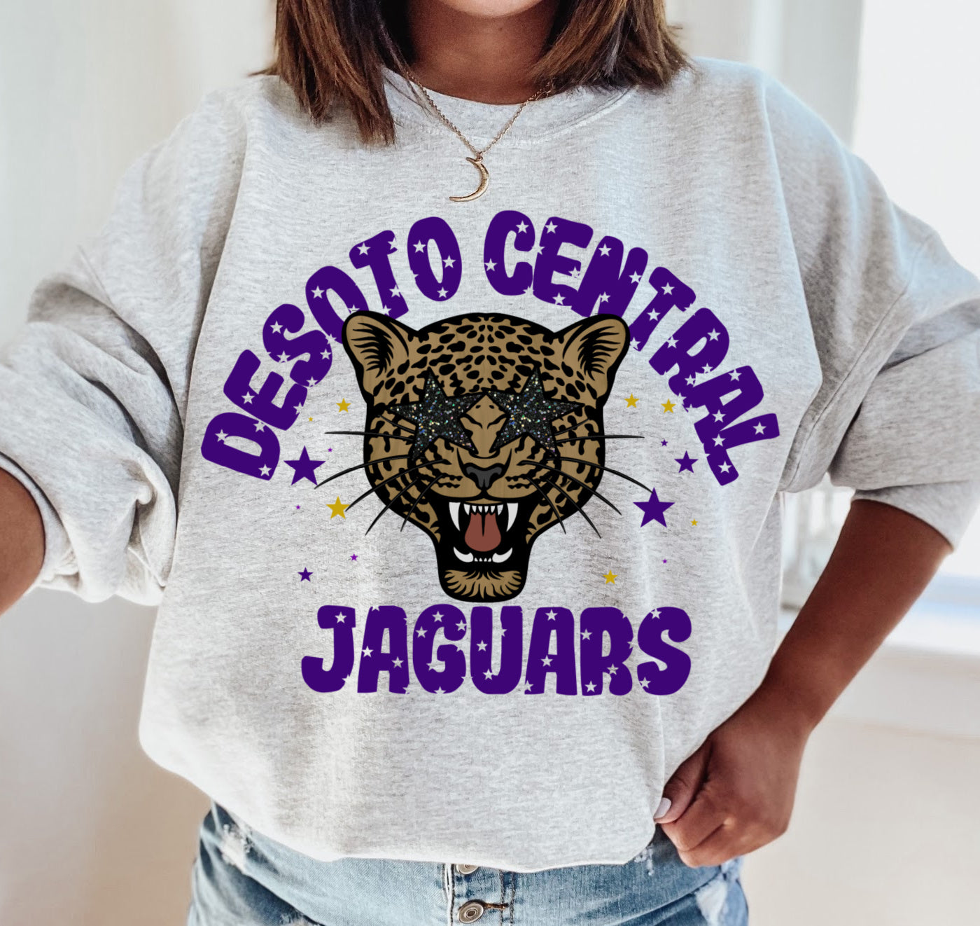 Gildan or Bella Desoto Central Jaguars Unisex Sweatshirt / Youth and Adult Sizes/ Lewisburg -Desoto County Schools / Mississippi School Shirt