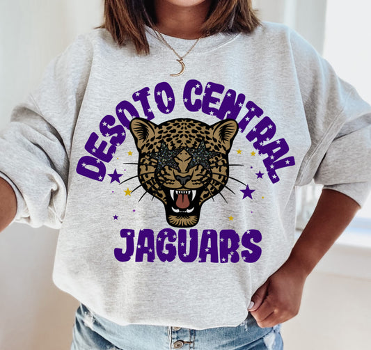 Gildan or Bella Desoto Central Jaguars Unisex Sweatshirt /  Youth and Adult Sizes/ Lewisburg -Desoto County Schools / Mississippi School Shirt