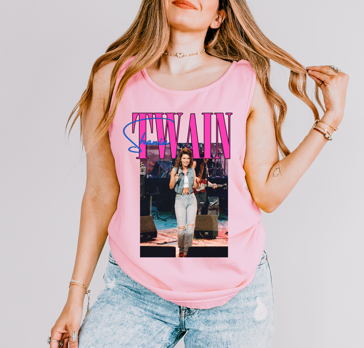 90's Throwback Collection - Shania Tank/Comfort ColorsTank Top/ Lake Cover Up