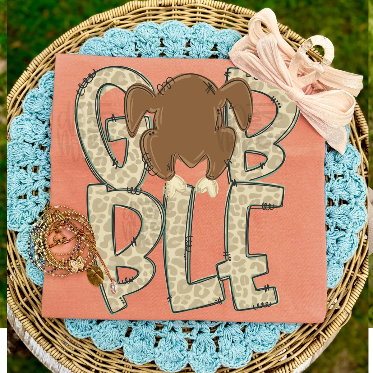 Comfort Colors Gobble Turkey Shirt/- Thanksgiving Shirt/ Youth and Adult Sizes - Terracotta
