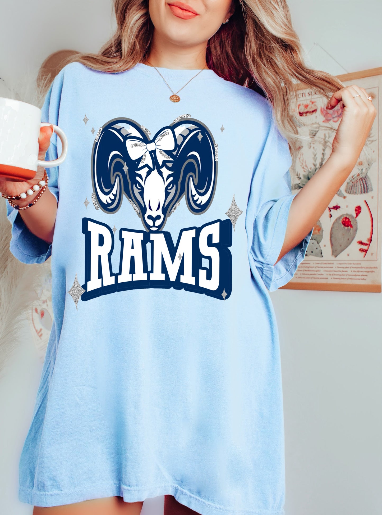 Headland Rams Bow Tee/ Comfort Colors or Bella Canvas