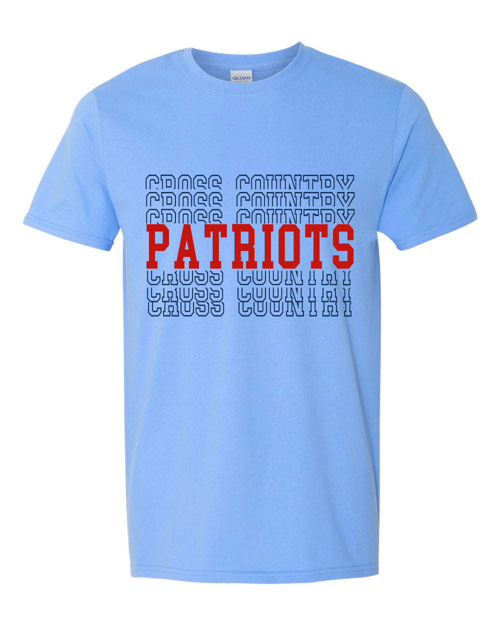 Soft Style Lewisburg Cross Country Short Sleeve Patriots Shirt - Stacked Design