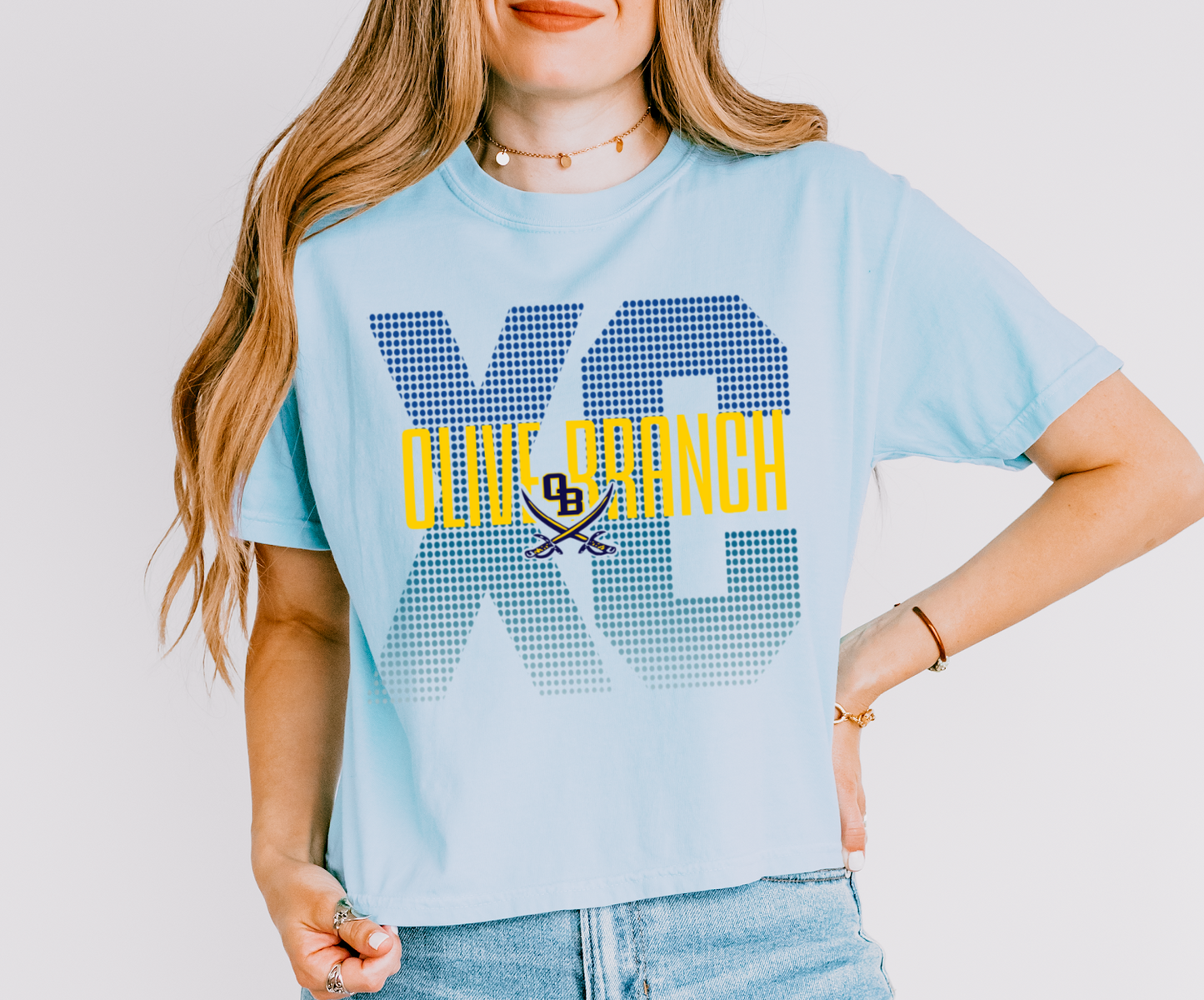 Boxy Crop Olive Branch Cross Country Crop / Adult Sizes