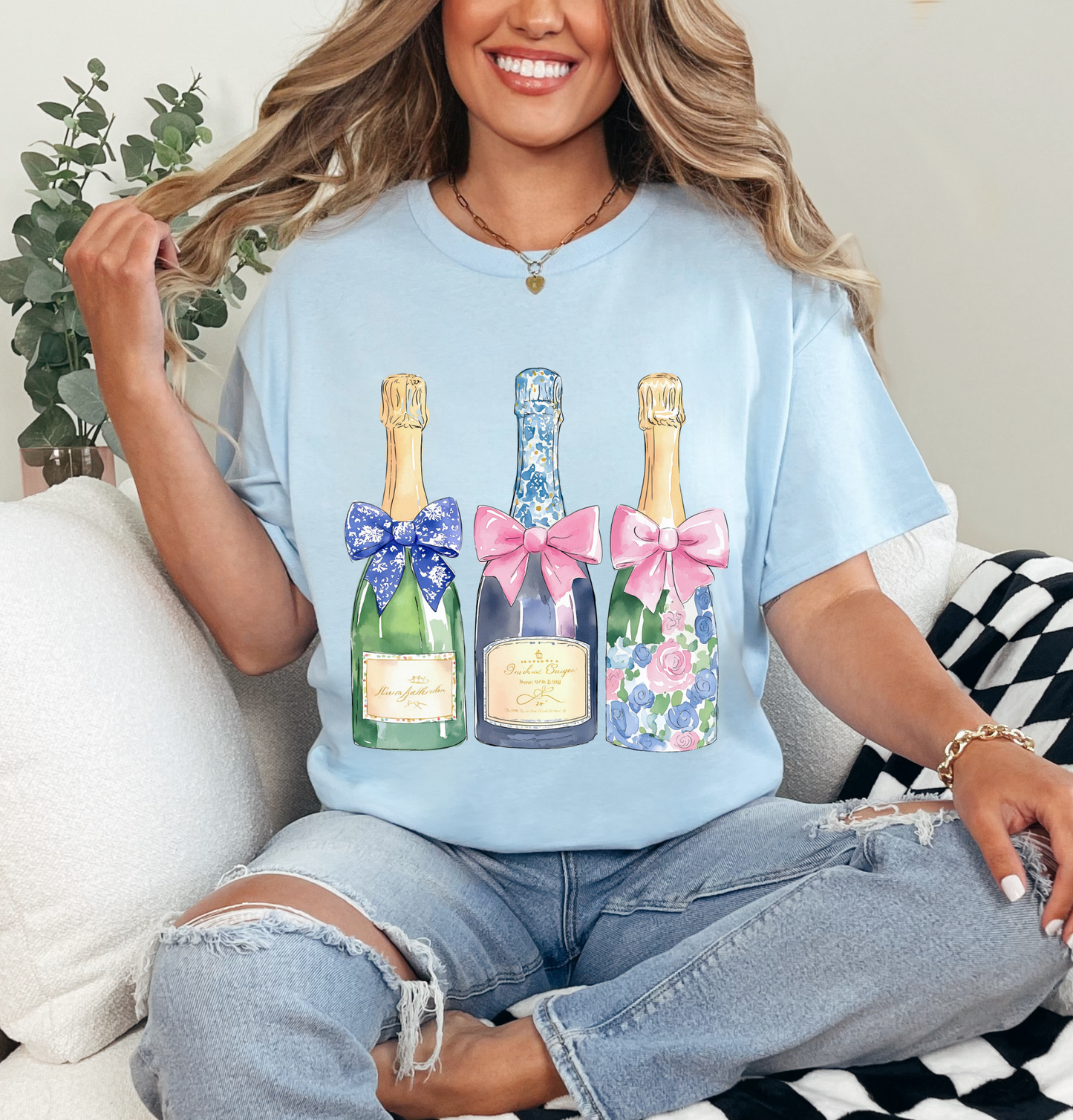 Champagne Trio Tee / Bella or Comfort Colors Brand/ Group Shirts/ Bachelorette Trip Shirts / Multiple Colors