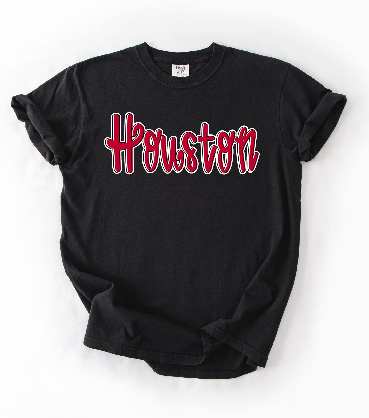 Black Gildan Softstyle or Comfort Colors Houston Mustangs Shirt/ Youth and Adult Sizing