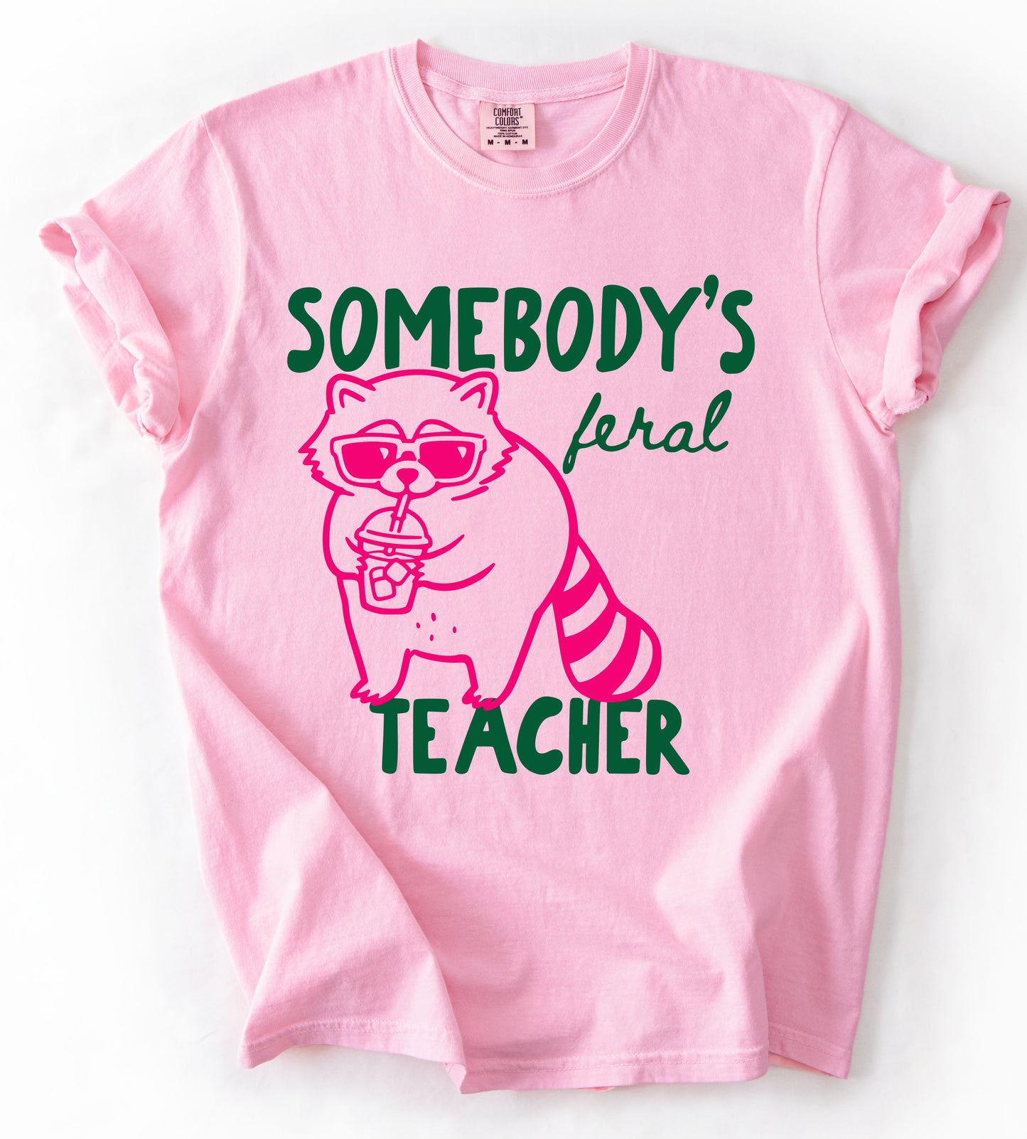 Comfort Colors Somebody's Feral Teacher Funny Back To School Top/ Adult Sizes