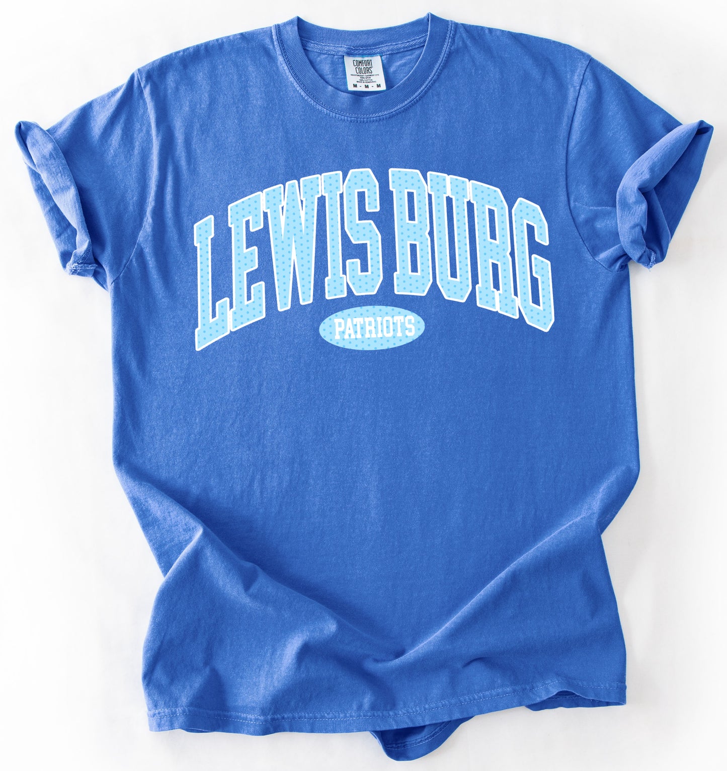 Flo Blue Comfort Colors - Lewisburg Patriots Shirt /Youth and Adult Sizes