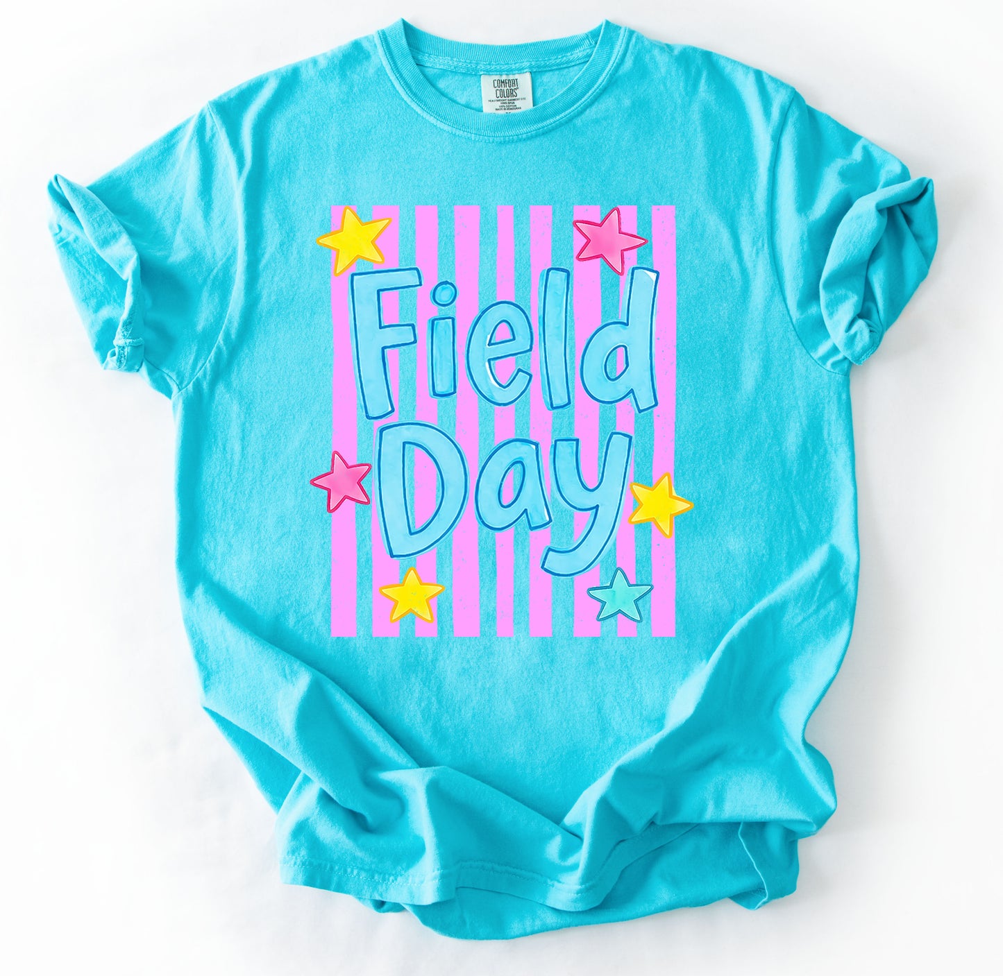 Comfort Colors Lagoon Blue - Field Day Shirt/ Youth and Adult Sizes