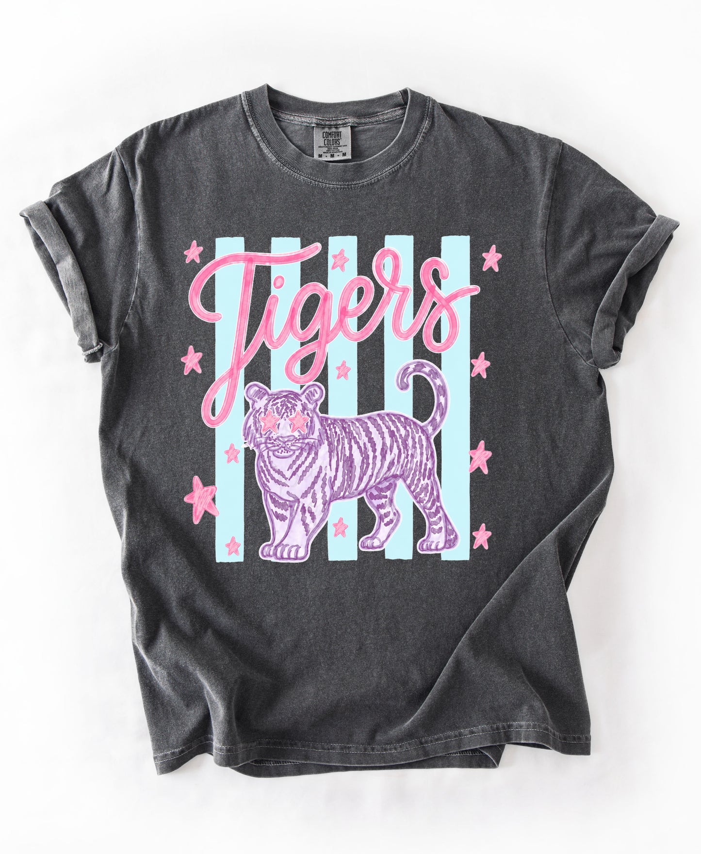 Comfort Colors Hernando Tigers Stripe Tee/ Hernando Tigers Shirt/ Youth and Adult Sizes