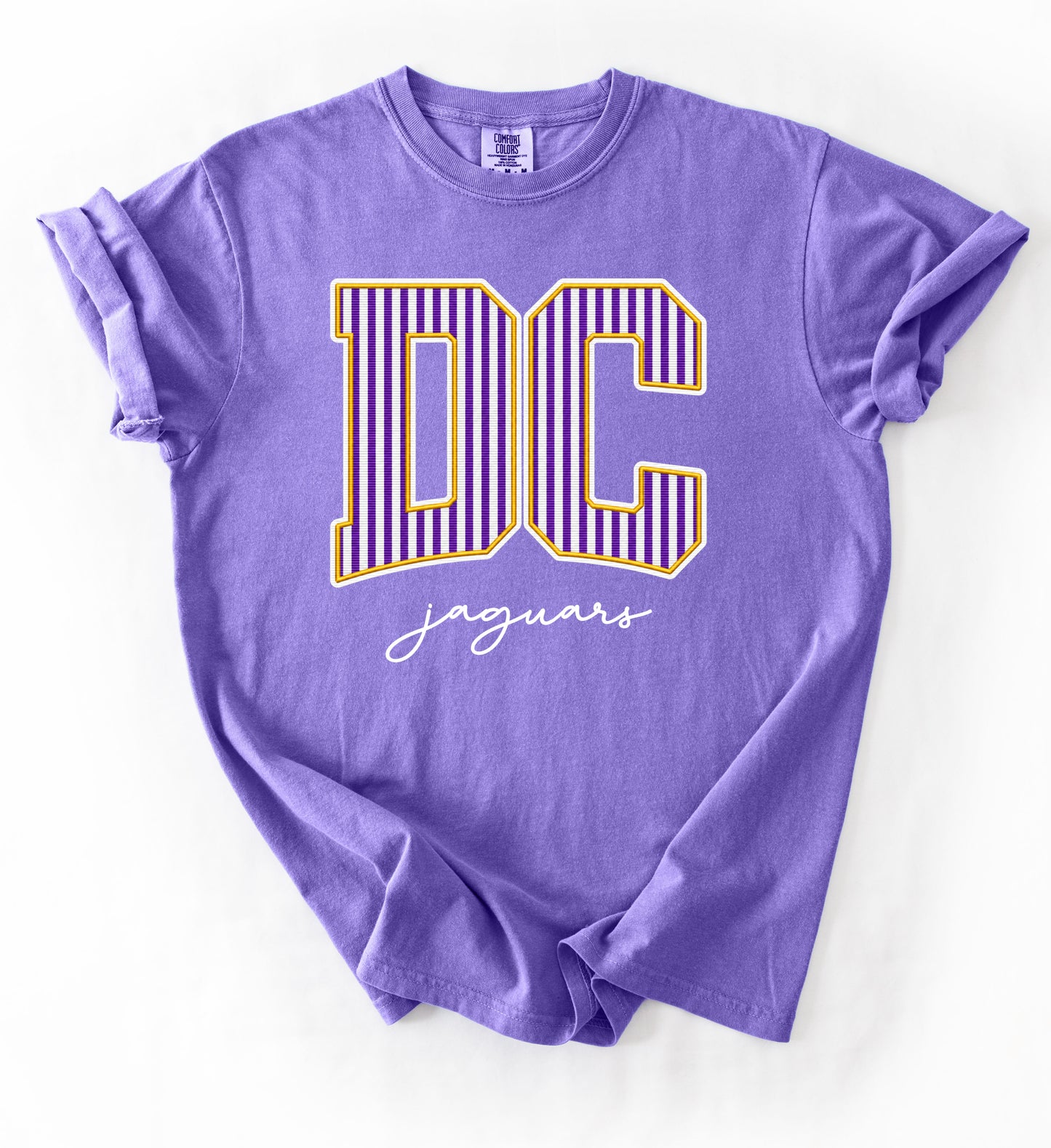 Comfort Colors DC Jaguars Stripe Tee / Desoto Central Schools / Mississippi School Shirt /Youth and Adult Sizes - DC Jags/ Desoto Central