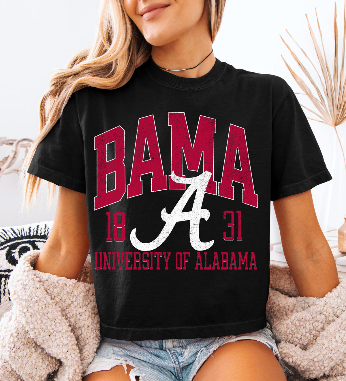 Comfort Colors Alabama Crimson Tide Spiritwear Boxy Crop Tee / Adult Sizes