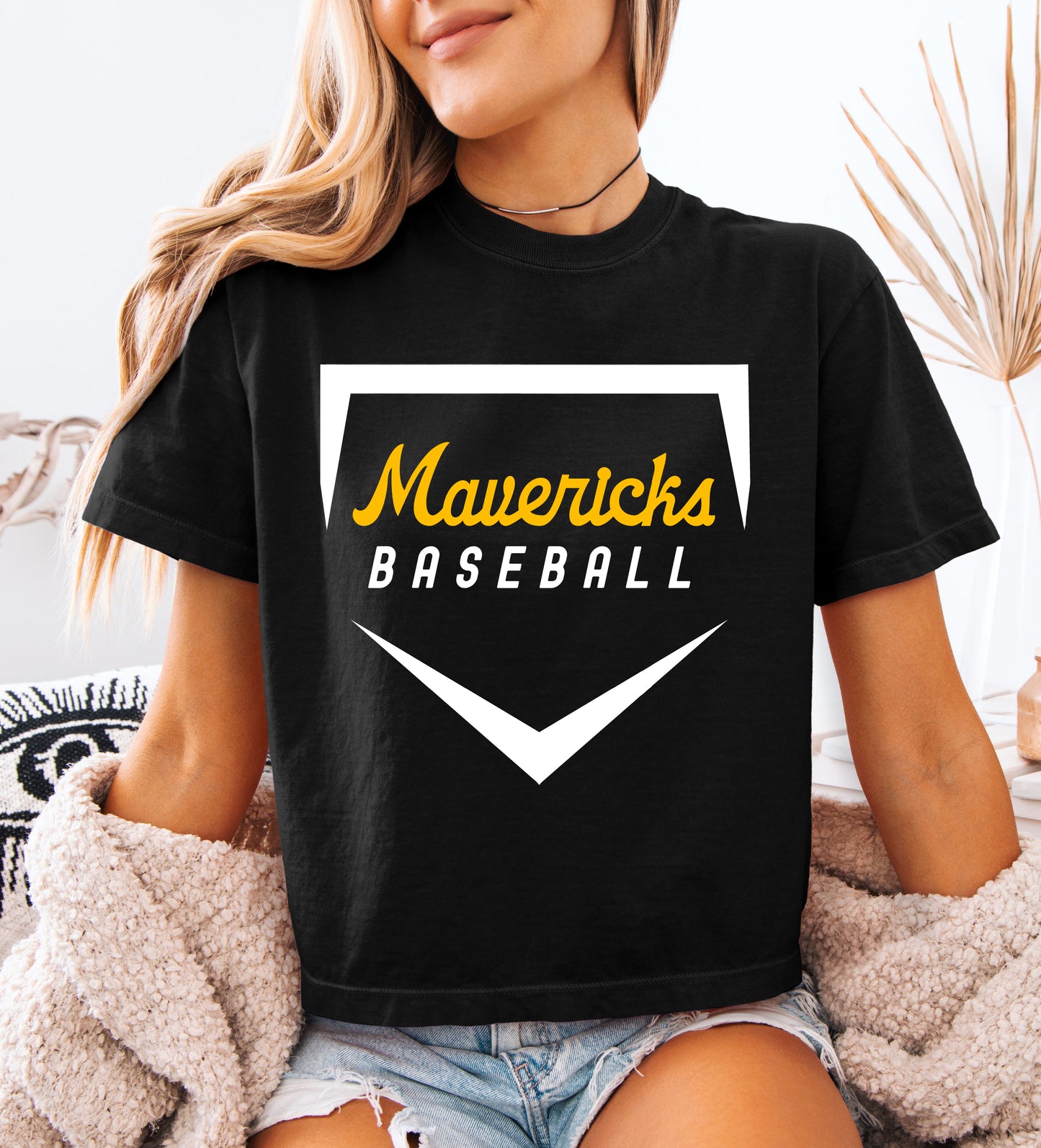 Comfort Colors Mavericks Crop Shirt/ Mavericks Baseball
