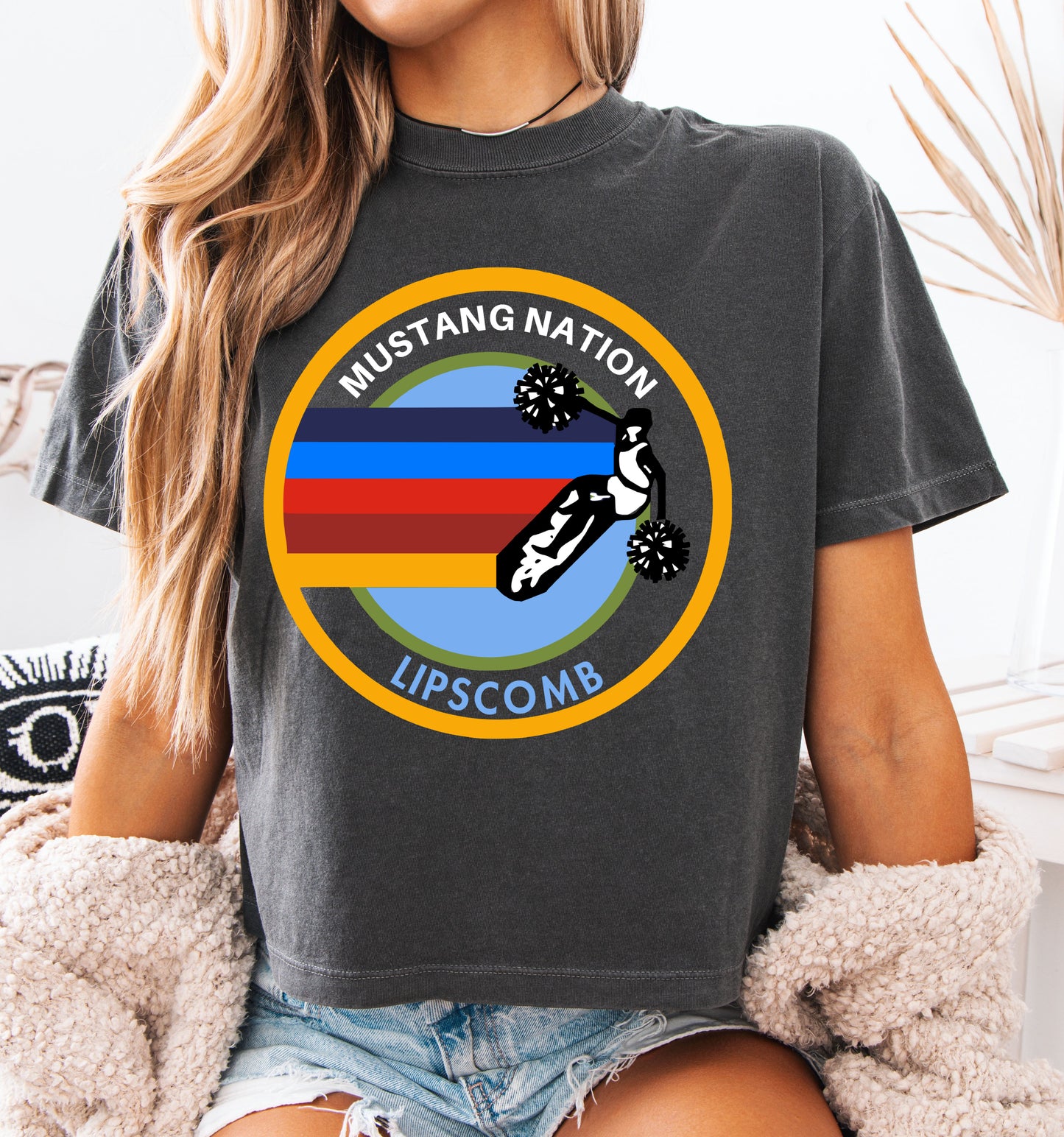 Boxy Crop Mustangs Nation Shirt/ Lipscomb Mustangs Tee/ Adult Sizes