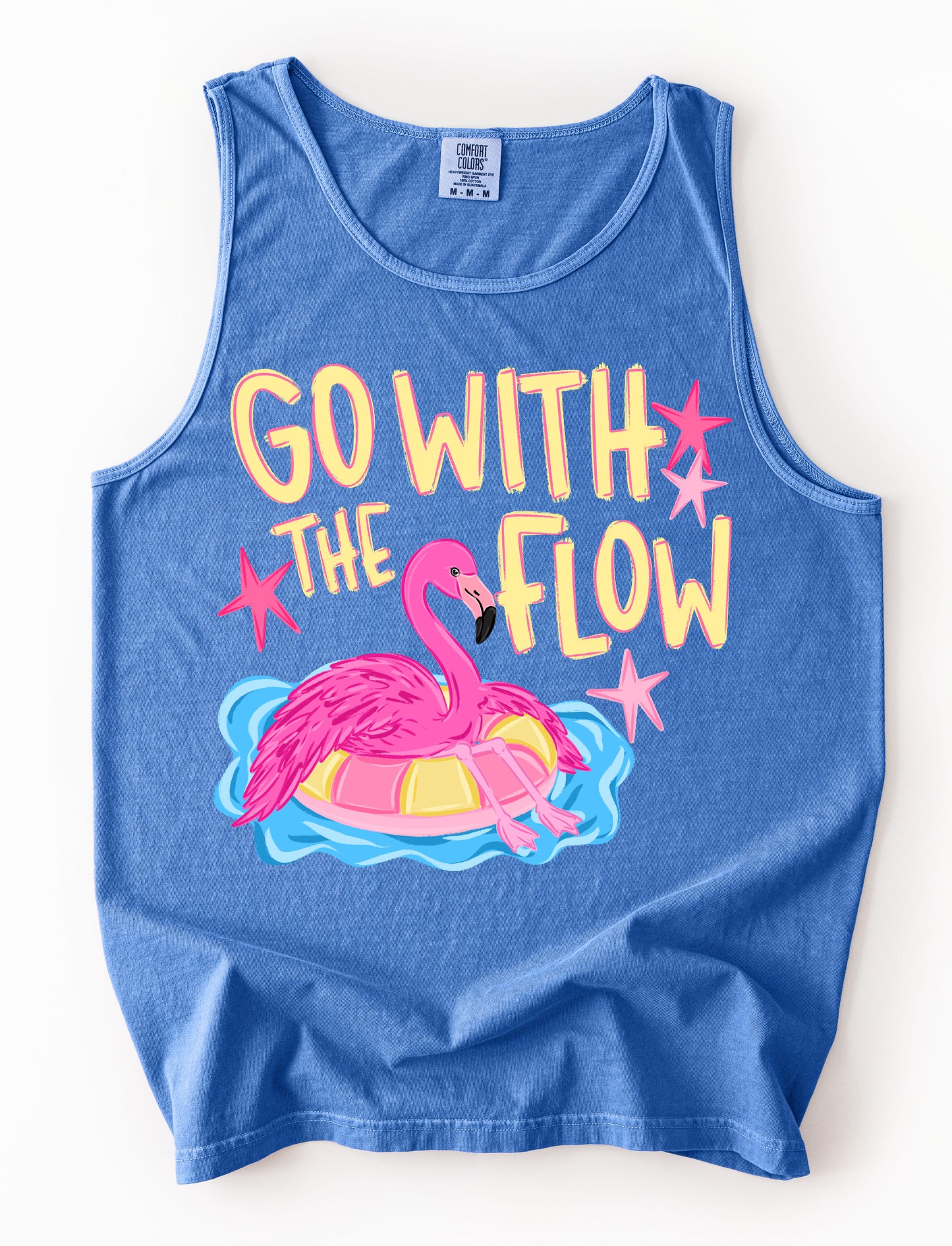 Comfort Colors Go With The Flow Flamingo/ Tank Top/ Cute Summer Vacay Top/ Adult Sizes