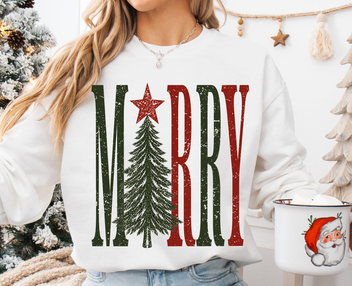 Mommy and Me Gildan or Bella Merry Christmas Sweatshirt/ Toddler, Youth, and Adult Sizes/Holiday Sweatshirts