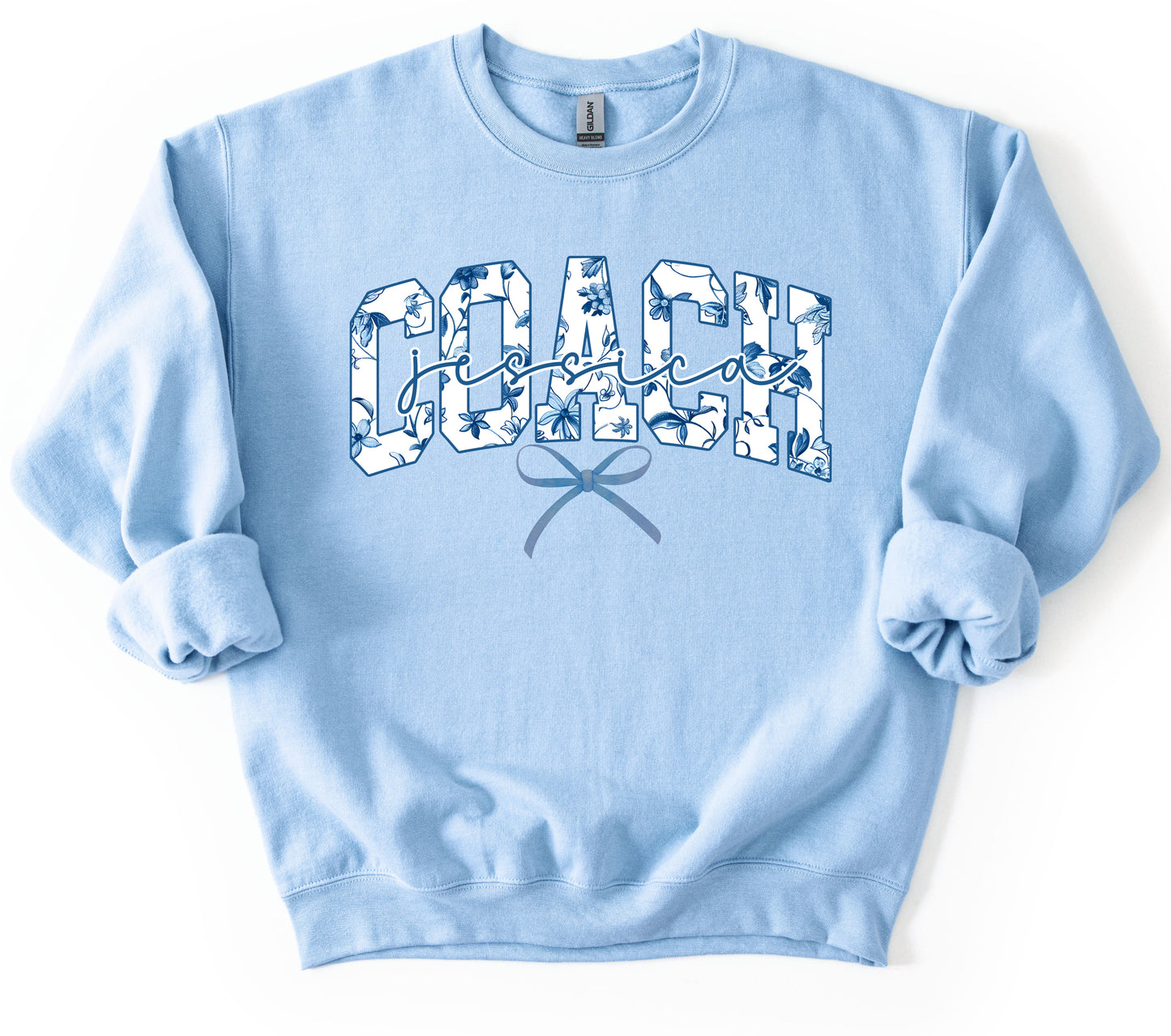 Gildan, Bella, or Comfort Colors Personalized Coach Sweatshirt with Coquette Bow/ End oF the Year Coach's Gift