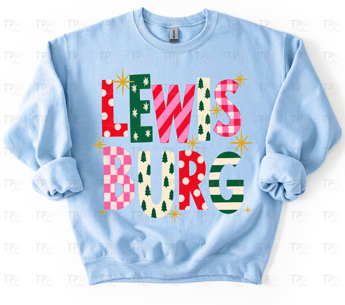 Lewisburg Christmas Retro Gildan or Bella Sweatshirt/ Holiday Sweatshirt/ Youth and Adult Sizes