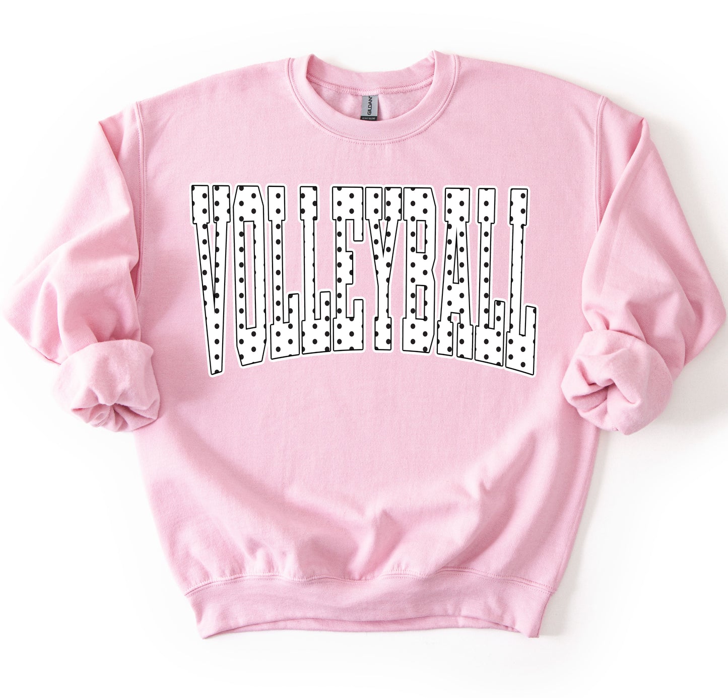 Gildan or Bella Canvas Volleyball Polka Dot Sweatshirt/ Youth and Adult Sizes