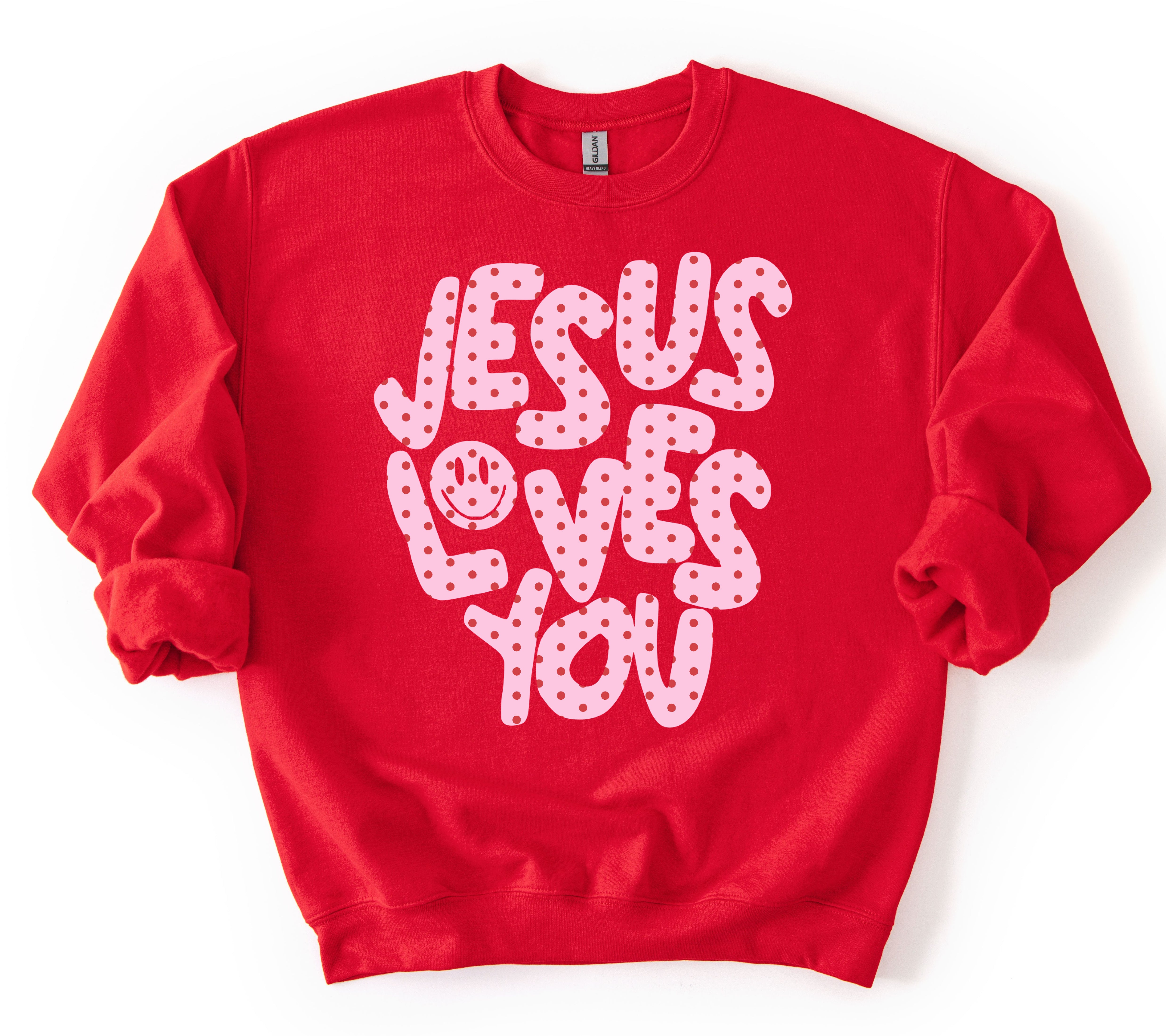 Gildan or Bella Canvas Jesus Loves You Sweatshirt/ Religious 