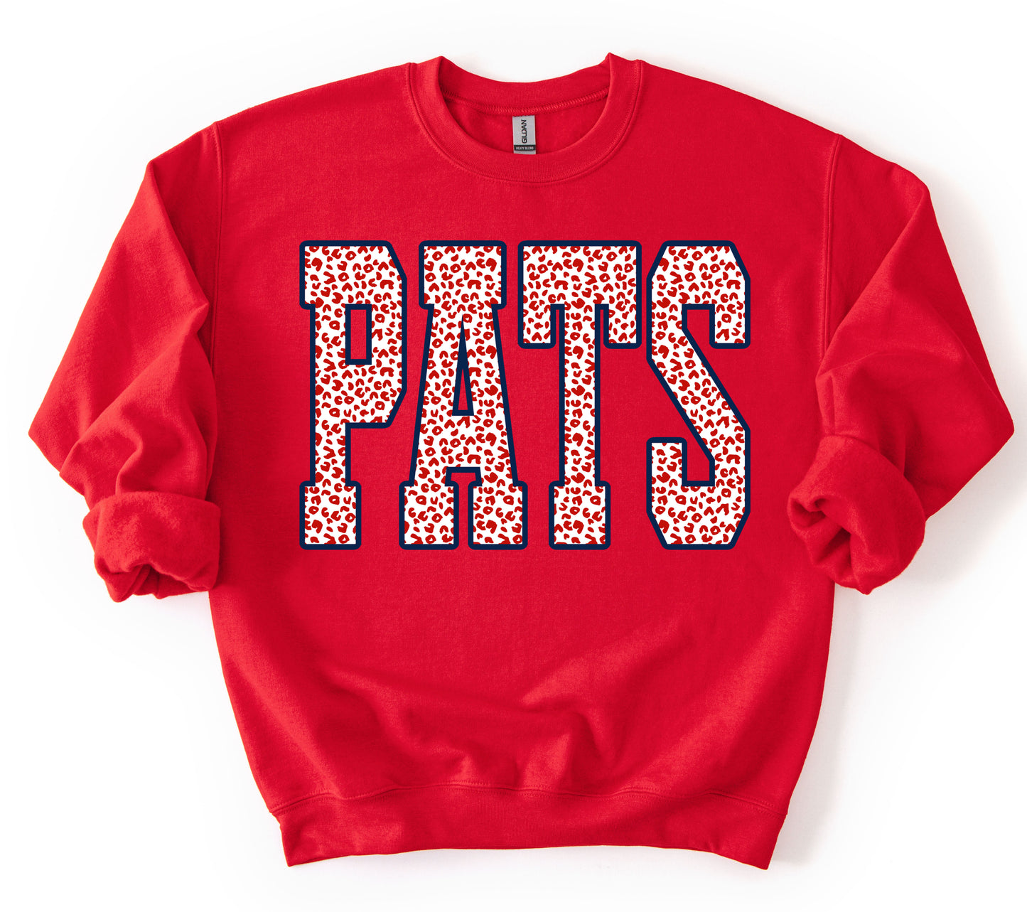 Navy Pats Leopard Print Sweatshirt / Youth and Adult Sizes/ Lewisburg -Desoto County Schools- Bella or Gildan Brand