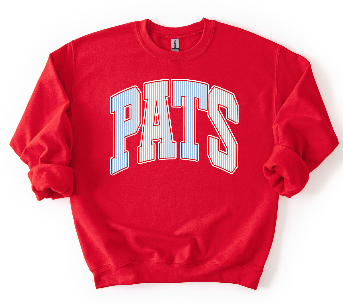 Gildan or Bella Canvas - Pats Striped Print Faux Seersucker Sweatshirt /Youth and Adult Sizes - Lewisburg/ Marshall Academy