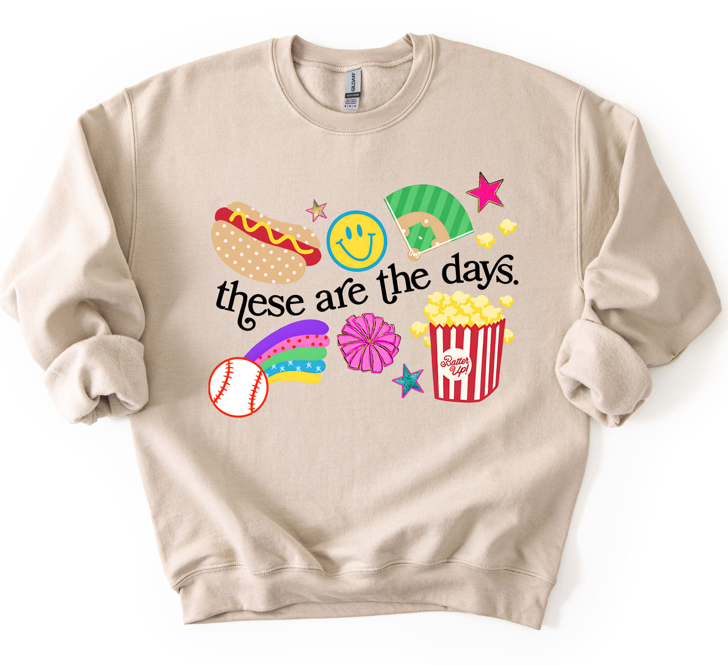 These are the Days Baseball or Softball Sweatshirt/ Gildan and Bella Brand Options- Youth and Adult Options