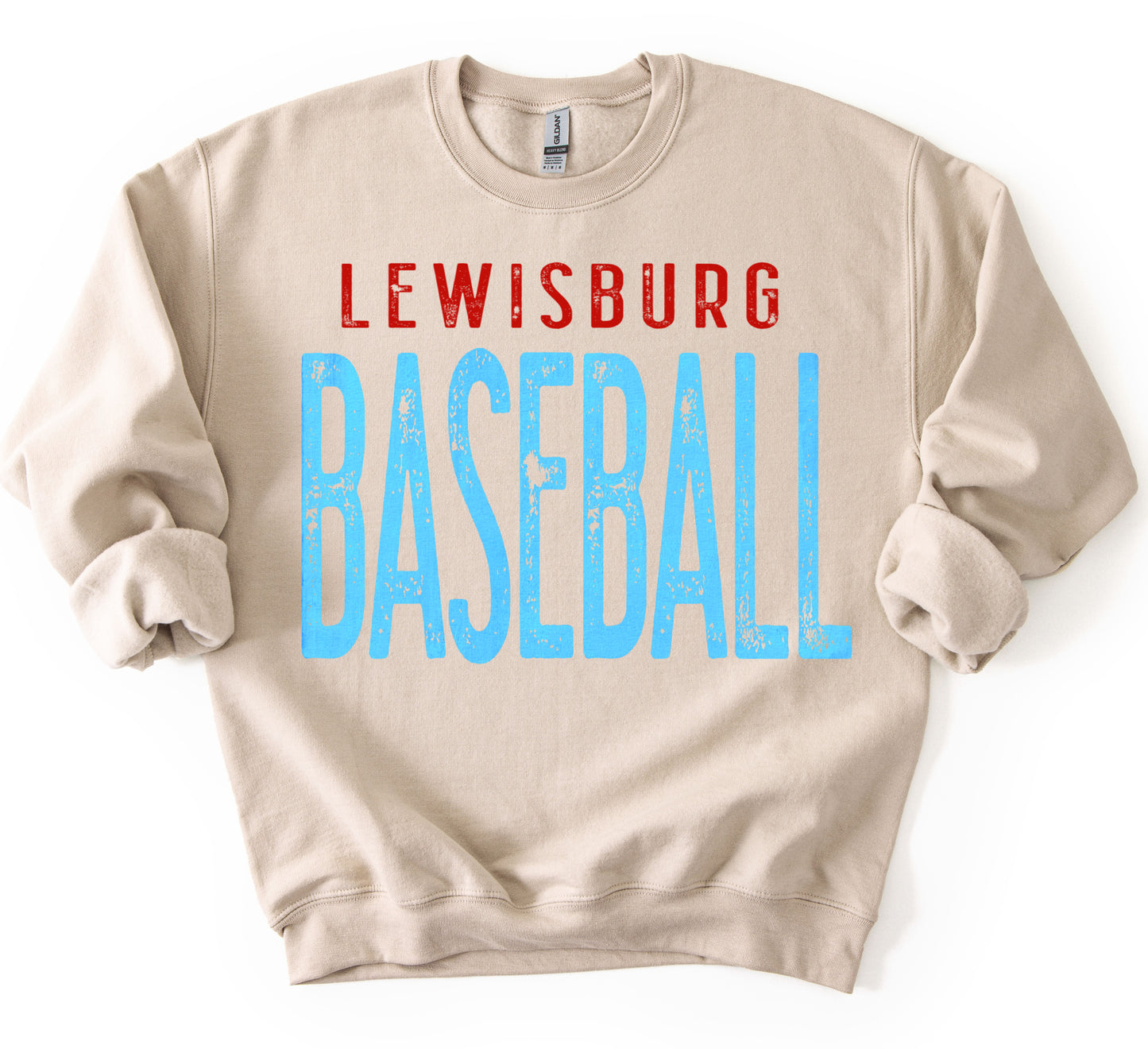 Gildan or Bella Canvas Lewisburg Baseball Sweatshirt / Youth and Adult Sizes - 3 Style Options