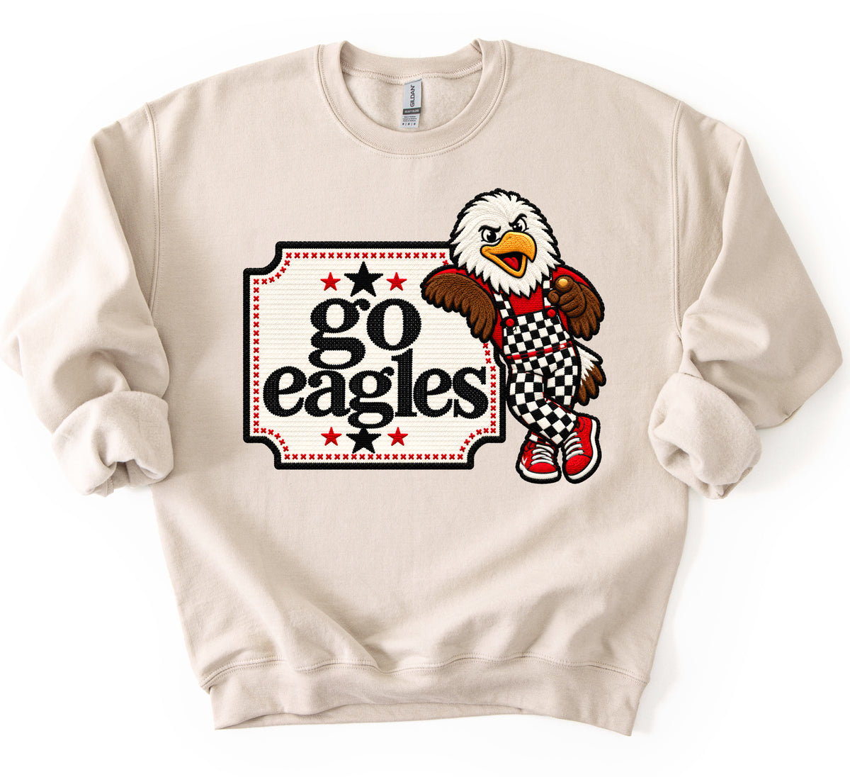 Faux Cross Stitch Collection - Go Eagles/ Youth and Adult Sizes - Carroll Eagles