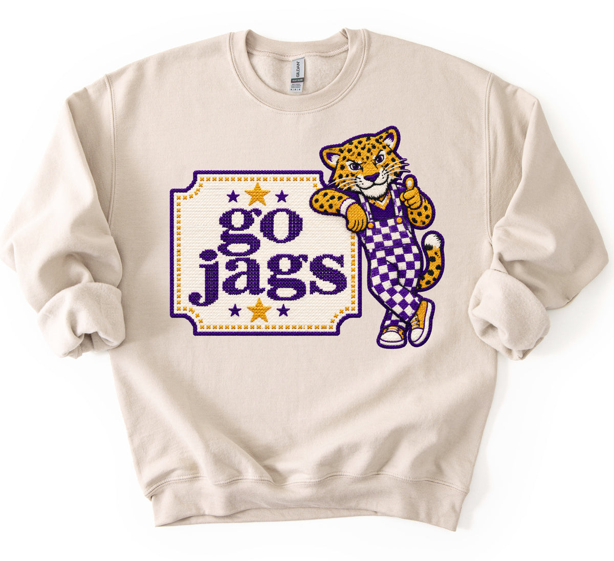Faux Cross Stitch Collection - Go Jags / Youth and Adult Sizes - DC Jags- Desoto Central - Pleasant Hill