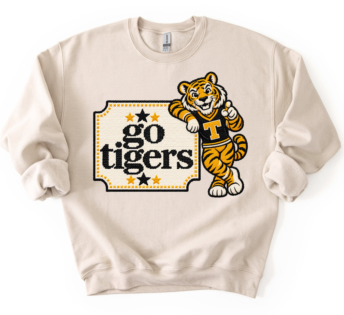 Faux Cross Stitch Collection - Go Tigers/ Youth and Adult Sizes - Hernando Tigers