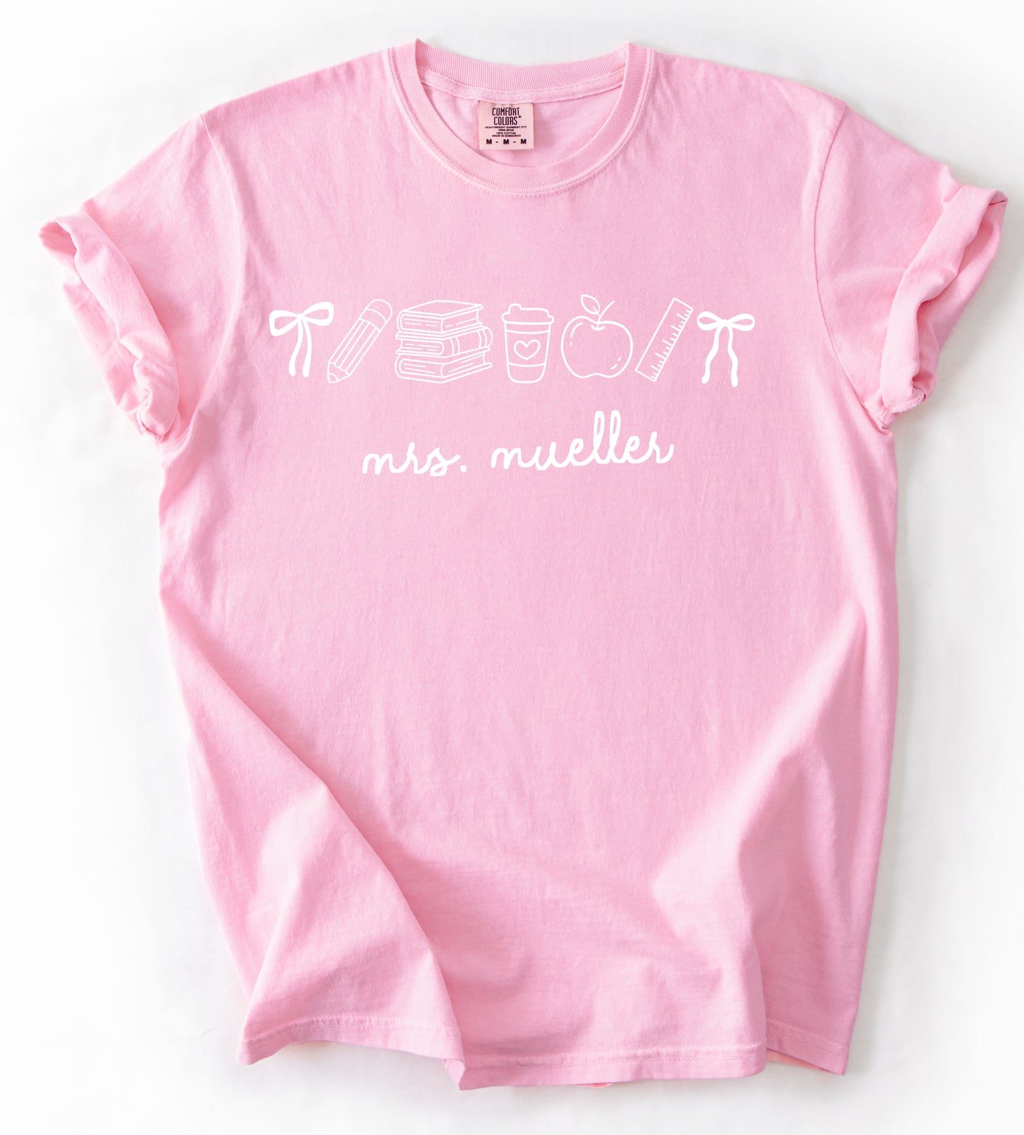 Custom Mrs/Miss/Ms -Personalized Teacher Shirt/ MULTIPLE COLOR OPTIONS/ Custom Comfort Colors or Bella Canvas - Mrs. Teacher Name Tee/ Teacher Gifts/ Teacher Team Shirts