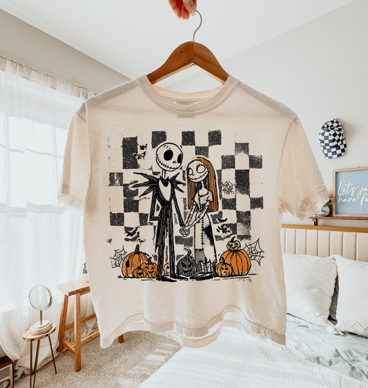 Halloween Jack Skellington and Sally Themed Boxy Crop
