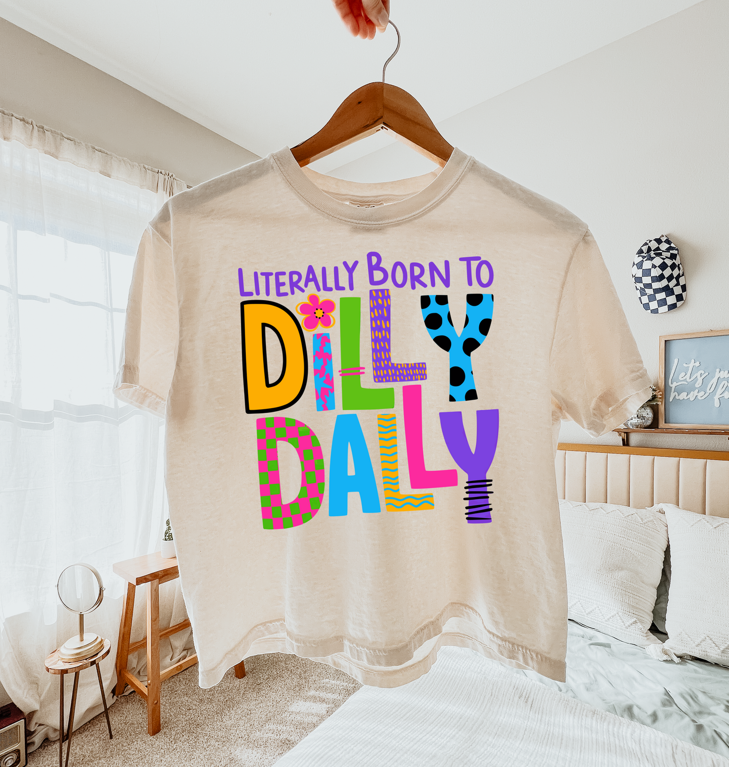 Comfort Colors Boxy Crop - Literally Born To Dilly Dally