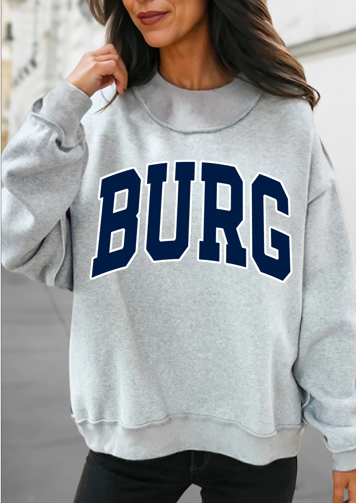School Spirit Burg Mock Neck Sweatshirt - Mockneck Sweatshirt