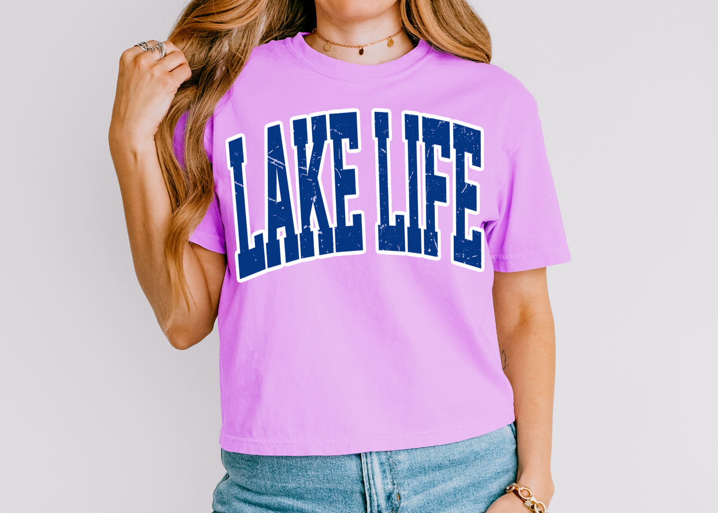 Boxy Crop Lake Life Tee/Comfort Colors Cover Up / Lake Cover Up