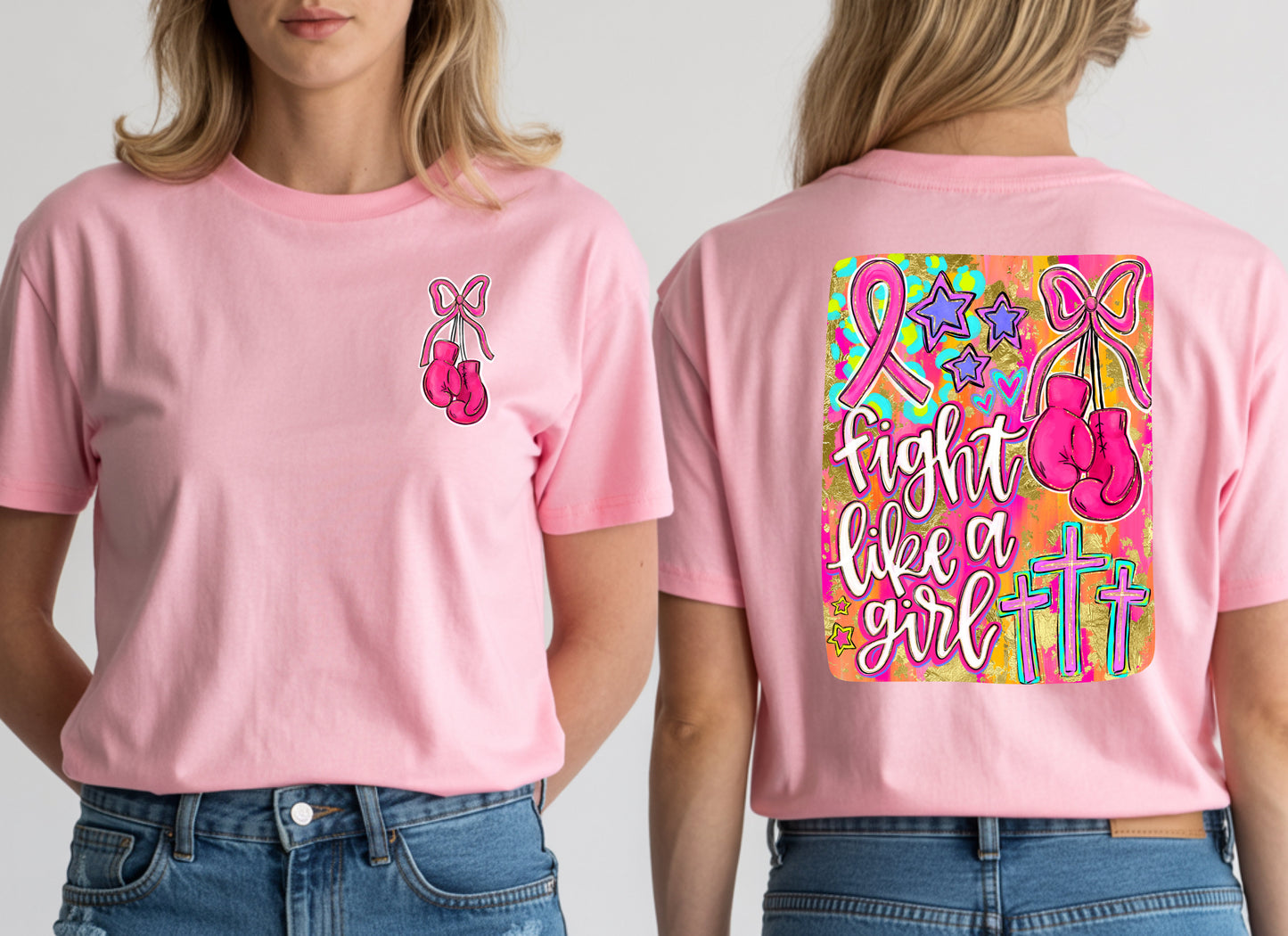 Breast Cancer Awareness Shirt/ Fight Like a Girl - Comfort Colors or Bella Canvas Options