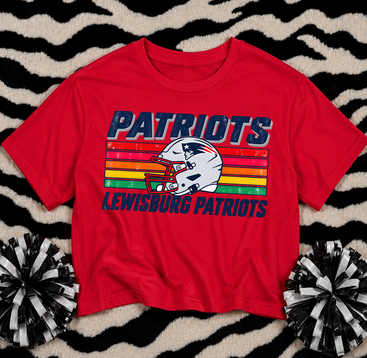 Boxy Crop Patriots Football Game Day Tee/ Lewisburg Patriots/Youth and Adult Sizes - Football Shirt
