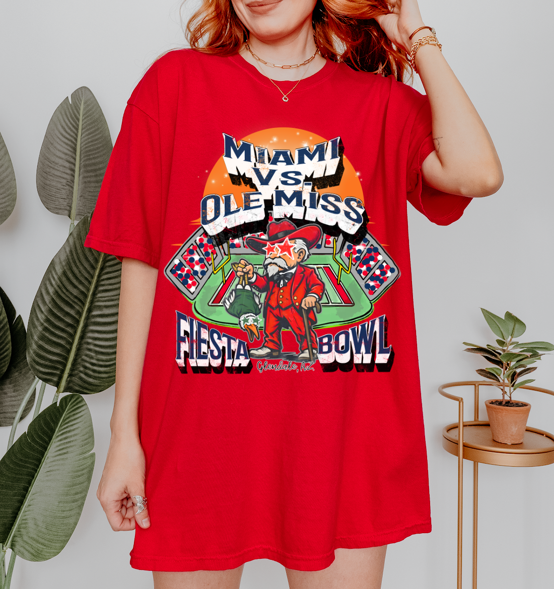 Red Fiesta Bowl Shirt/ Ole Miss Shirt- Comfort Colors - Youth Sizes will be another brand