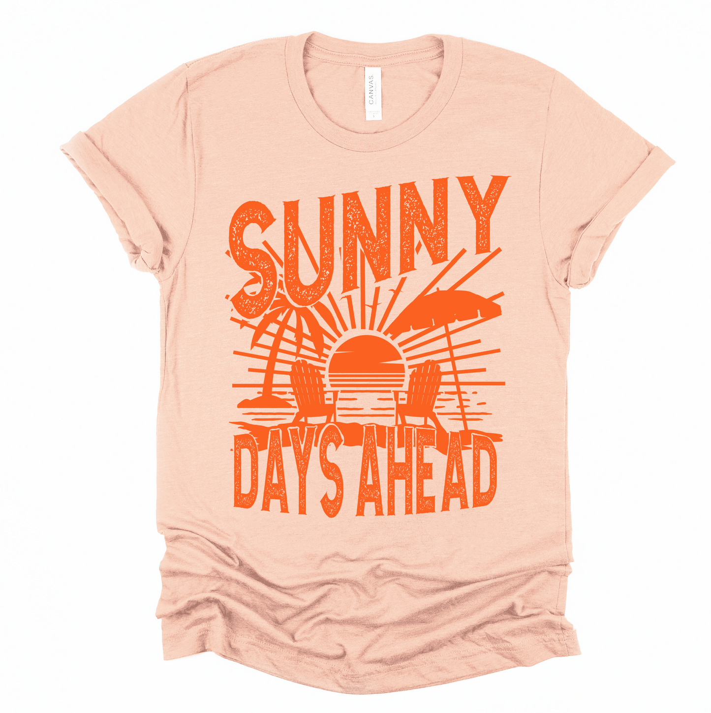 Bella Canvas Sunny Days Ahead Tee/ Summer Vibes Beach Cover Up Vacation Summer Tee