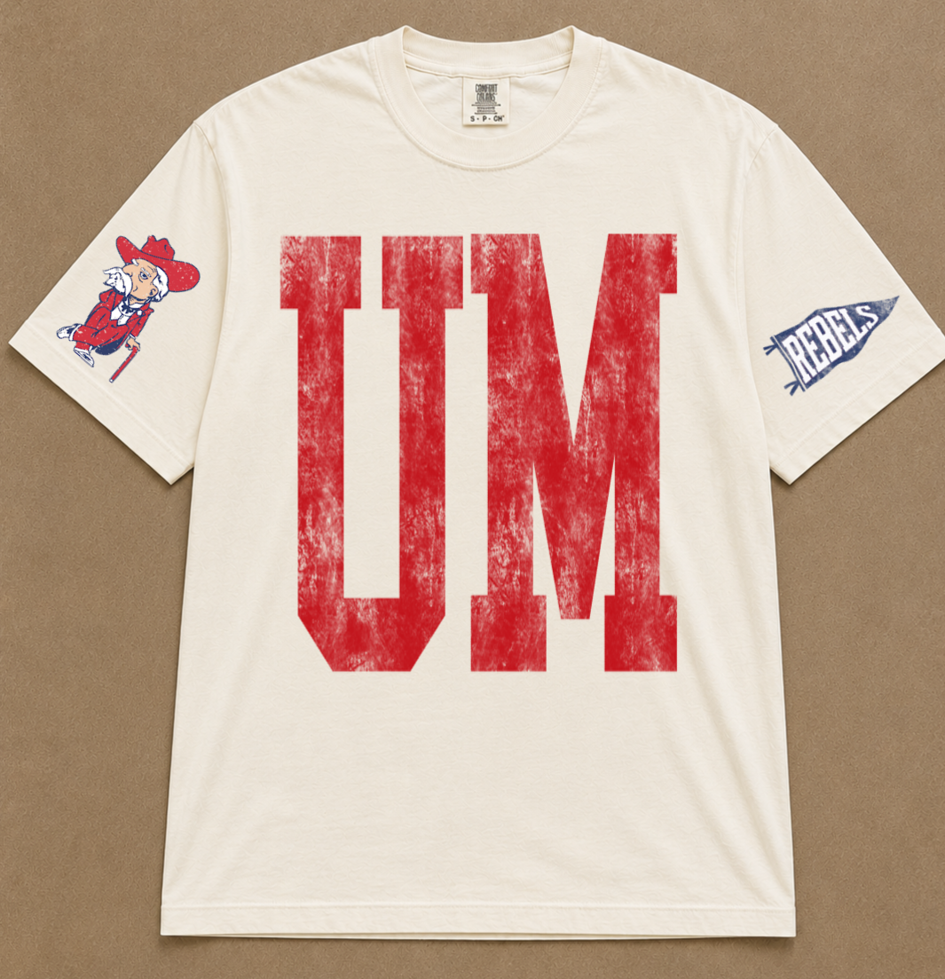 Custom Comfort Colors Ole Miss Spirit Wear Shirts/ Custom Full Length Shirts