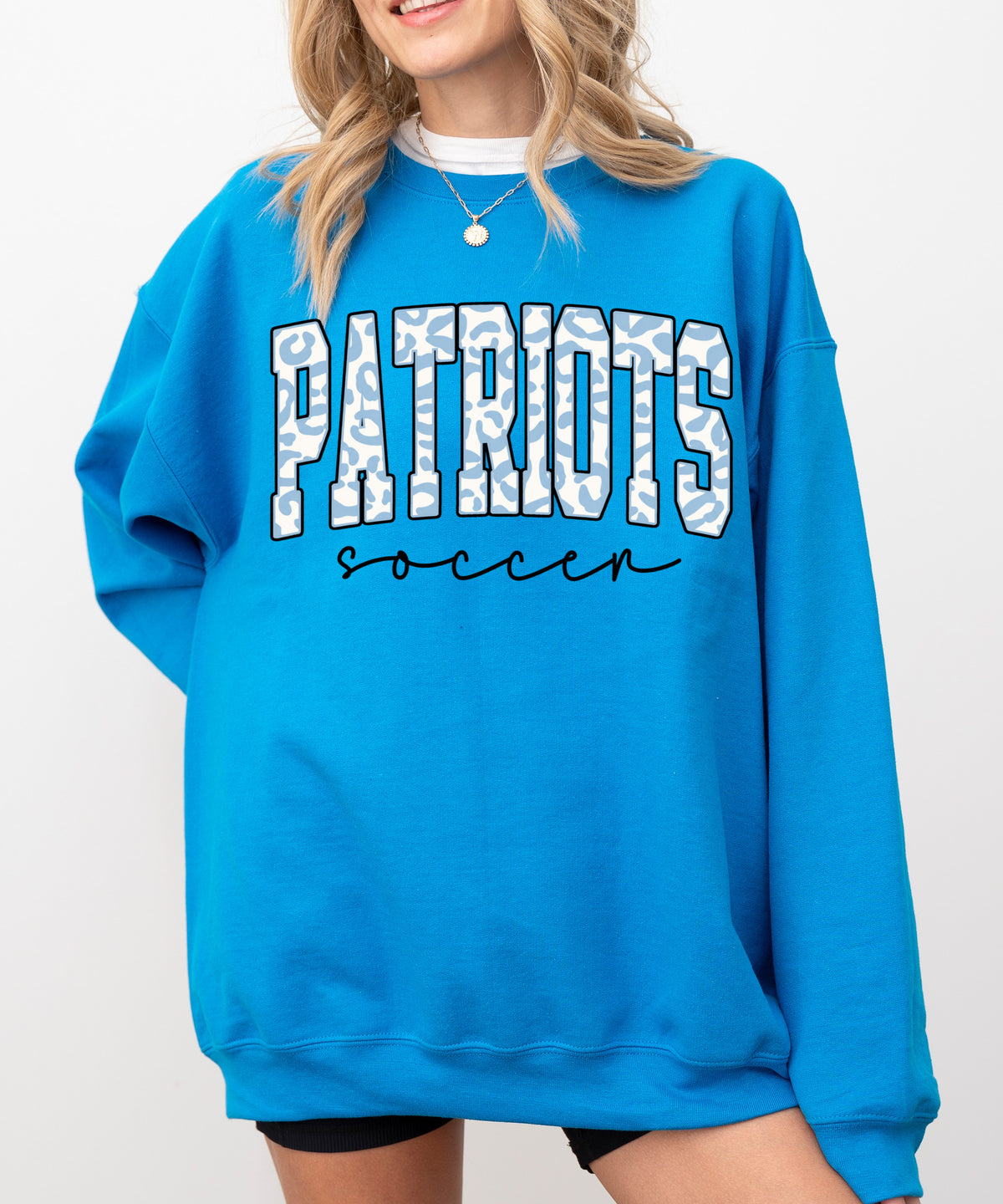 Sapphirie Patriots Lewisburg Leopard Print Soccer Sweatshirt / Youth and Adult Sizes/ Lewisburg -Desoto County Schools