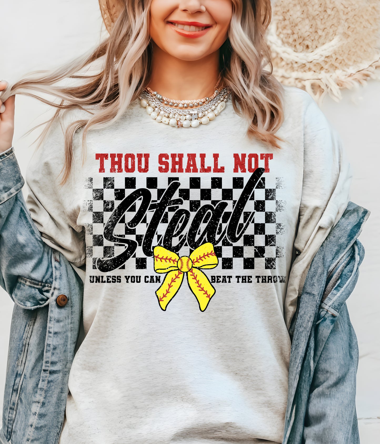 Softball Catcher- Thou Shall Not Steal Unless You Can Beat The Throw Shirt/ Bella Canvas Soft Style Tee Or Comfort Colors Brand