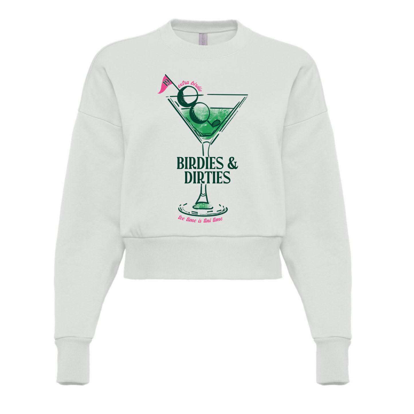 Boxy Crop (Longer) Birdies and Dirties Sweatshirt/ Next. Level Brand