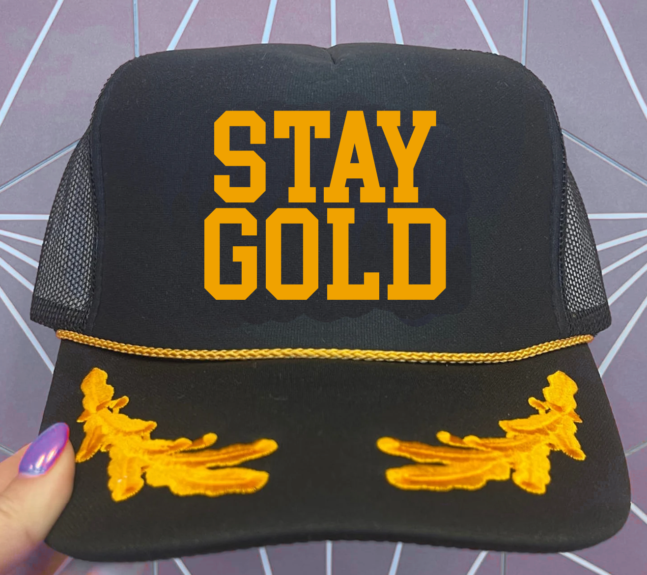 Stay Gold Oak Leaves Trucker Hat